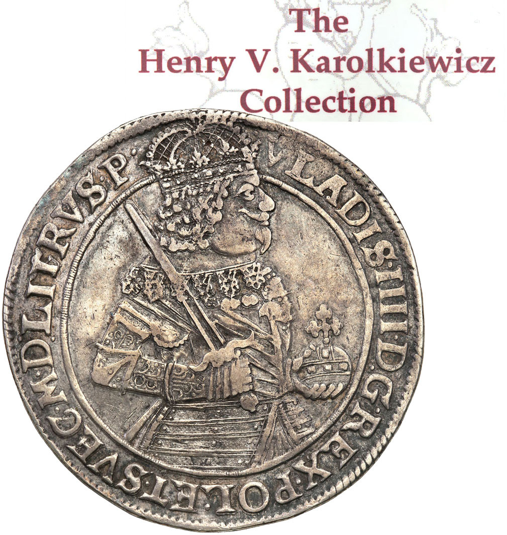 Władysław IV Waza. Talar 1641, Toruń Ex. Karolkiewicz Collection - RZADKOŚĆ R6